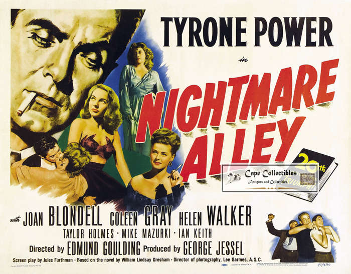 Vintage Film Noir Nightmare Alley Poster Digital Download