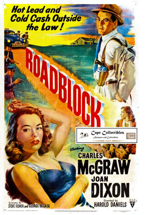 Vintage Film Noir Roadblock Poster Digital Download