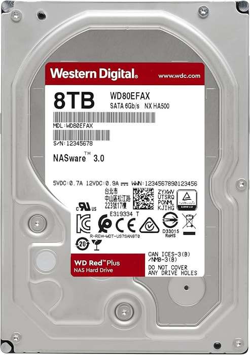 Western Digital WD80EFAX WD Red NAS Storage 8TB 5400RPM SATA 6Gb/s 256MB Cache 3.5" HDD