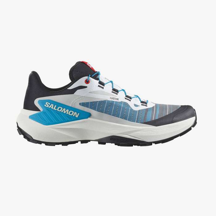 Salomon Genesis Men's Trail Running Shoes - Black/White/Transcend Blue - Size 8