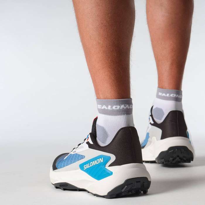 Salomon Genesis Men's Trail Running Shoes - Black/White/Transcend Blue - Size 8