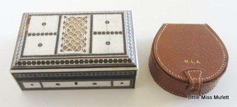 Carved Box with Goodies and Cufflink Box with Cufflinks