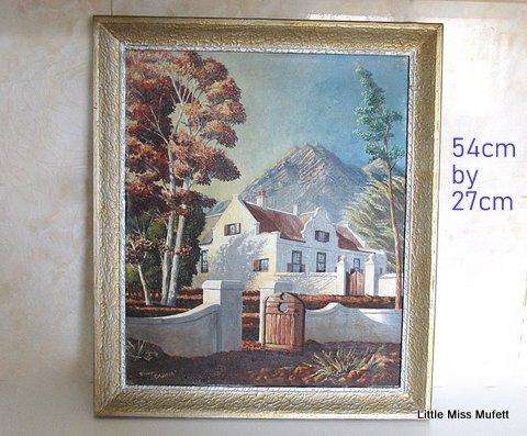 An Original oil on board of a Cape Dutch House