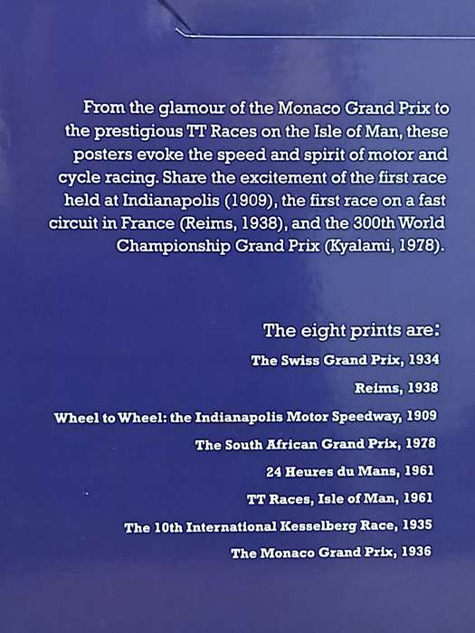 Classic Motorsport Collection Poster set Eight Posters Grand Prix