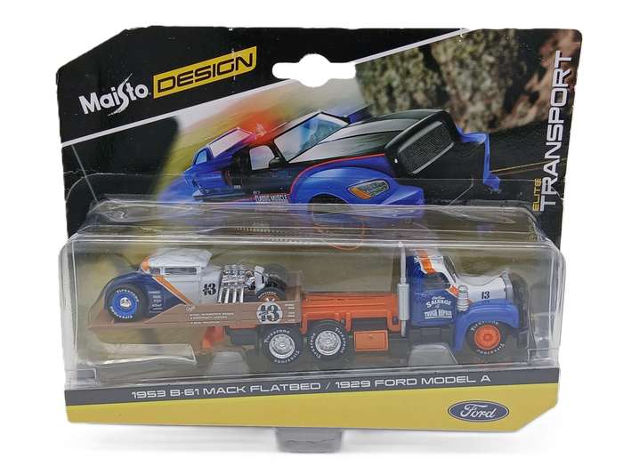 Maisto Design 1953 Mack Flatbed with 1929 Ford Model A Hotrod