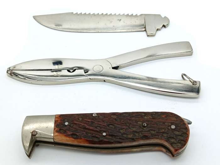 Vintage Fishing Knife Camping knife set with interchangeable parts