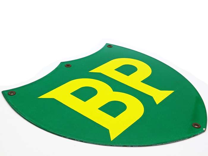 Vintage Enamel BP Petrol metal sign Small