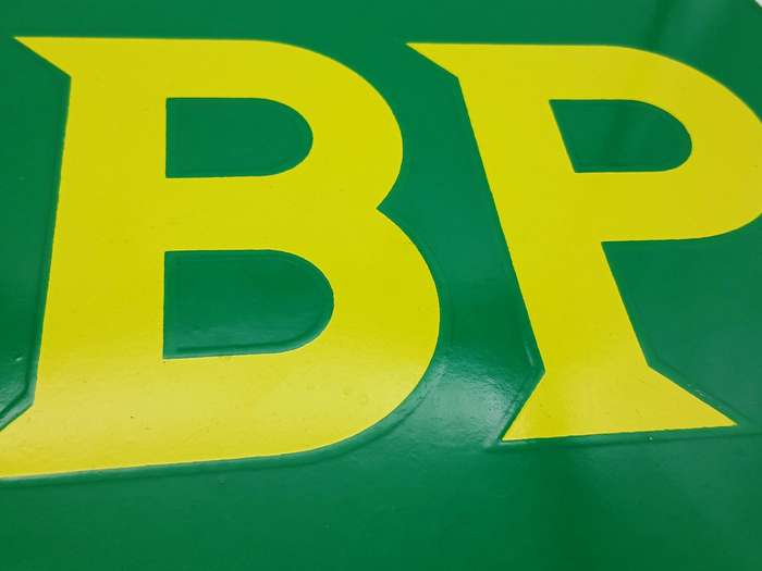 Vintage Enamel BP Petrol metal sign Small