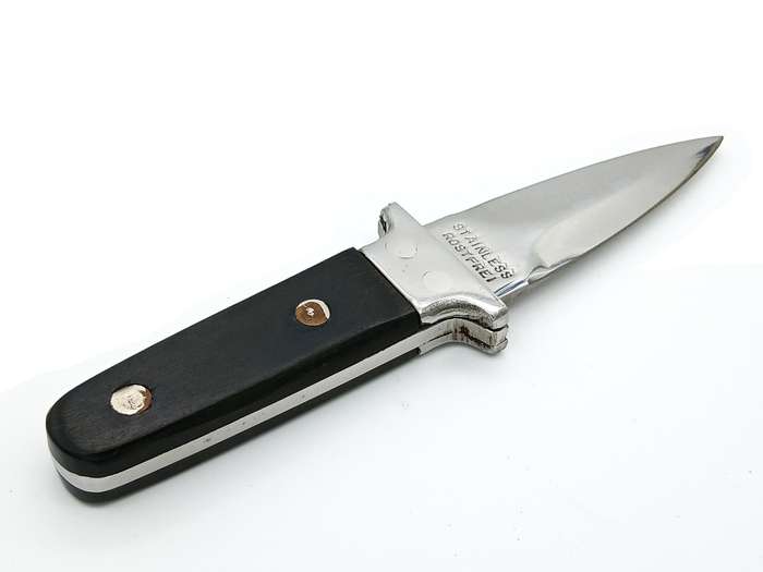 Boot knife fixed double edged blade