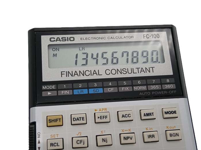 Vintage Casio Calculator FC-100 Financial Consultant 1980s