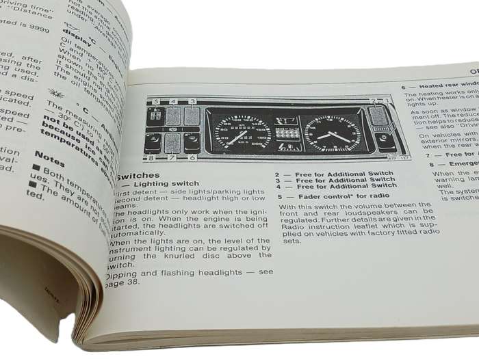 Instruction Manual Volkswagen VW Golf Mk2 Original 1980s