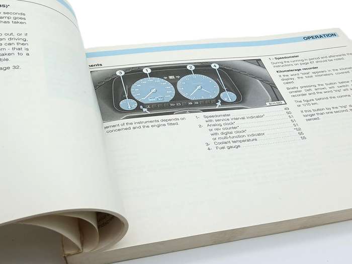 Instruction Manual Volkswagen VW Golf/Jetta Mk3 Original 1990s