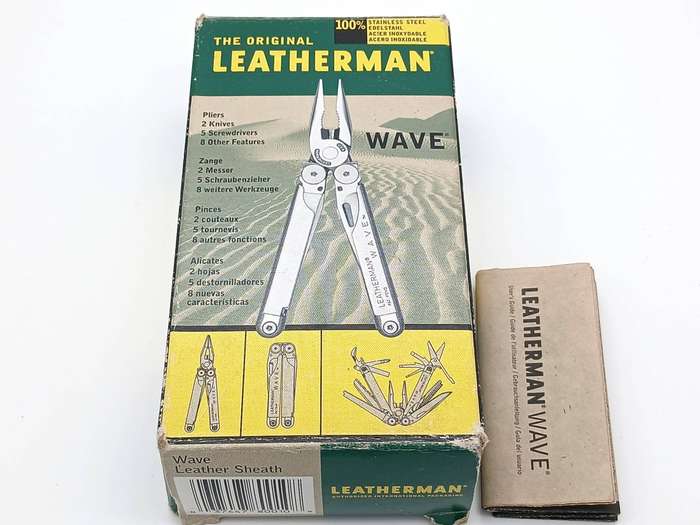 Leatherman Wave 1st Gen with original leather pouch and box (0500 Date Stamp) Kodak Logo