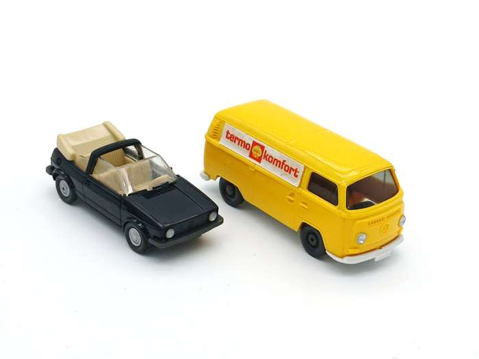 Wiking Volkswagen VW Golf Cabriolet and VW T2 Transporter Shell 1/87