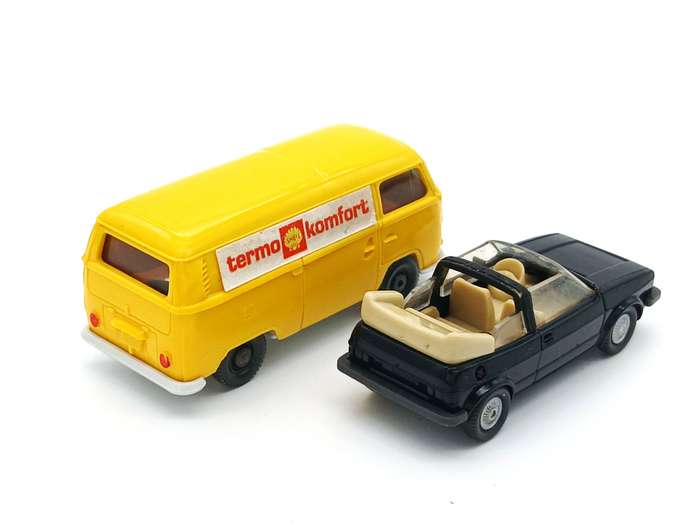 Wiking Volkswagen VW Golf Cabriolet and VW T2 Transporter Shell 1/87