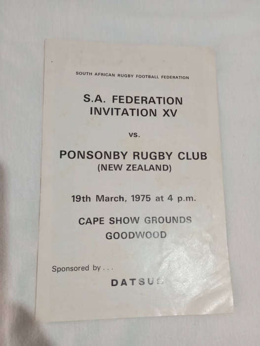 SA Federation Invitation XV vs Ponsonby 19.03.1975