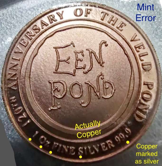 A very rare and interesting 1902 - 2022 Gold Reef City error coin. Only 30 made like this.