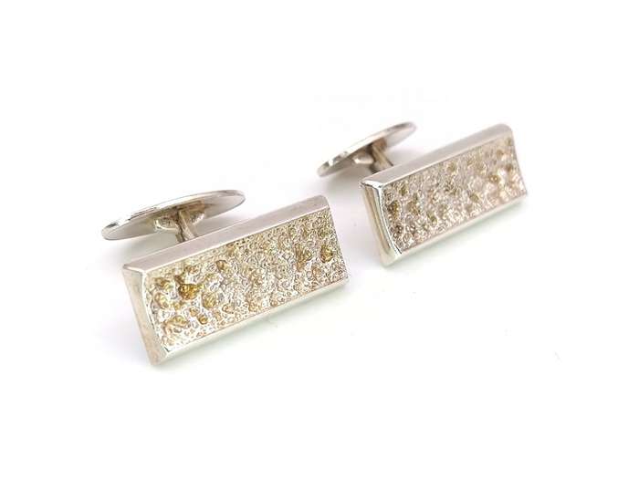 Midcentury-Modern sterling silver cuff links (Hermann Siersbøl, Denmark)