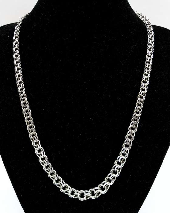 Vintage silver fancy link chain necklace