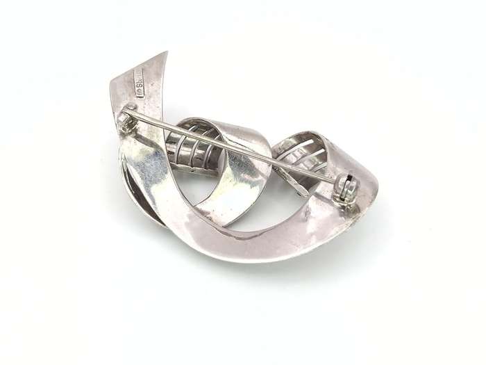 Art Deco sterling silver marcasite brooch by Theodor Fahrner
