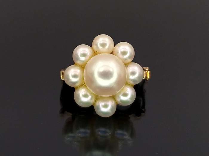 Vintage 14ct gold & pearl enhancer
