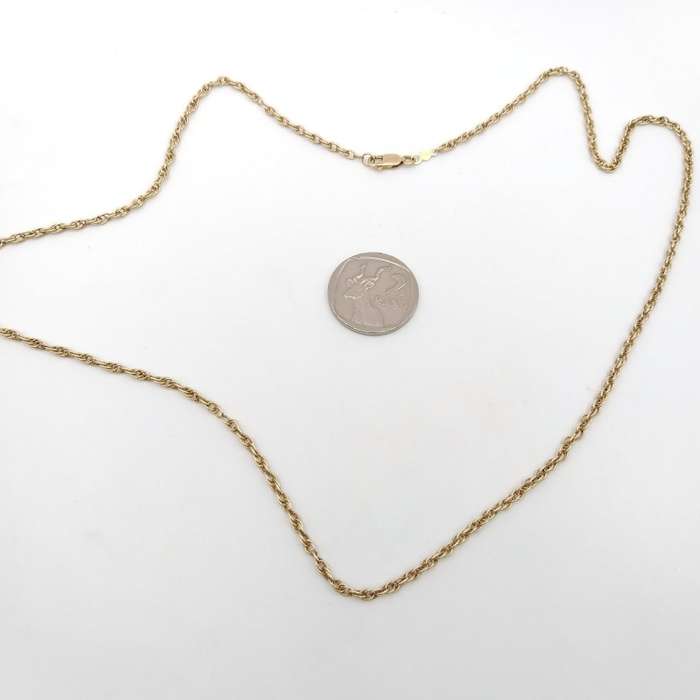 Vintage 9ct yellow gold rope chain