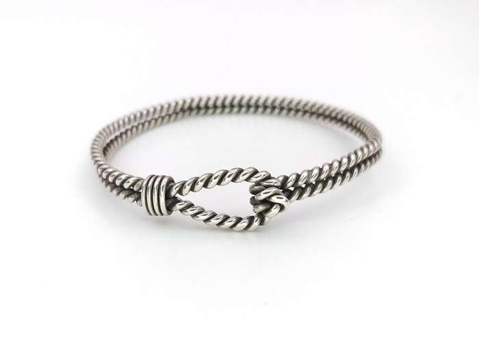 Vintage sterling silver twisted rope bangle (1970s)