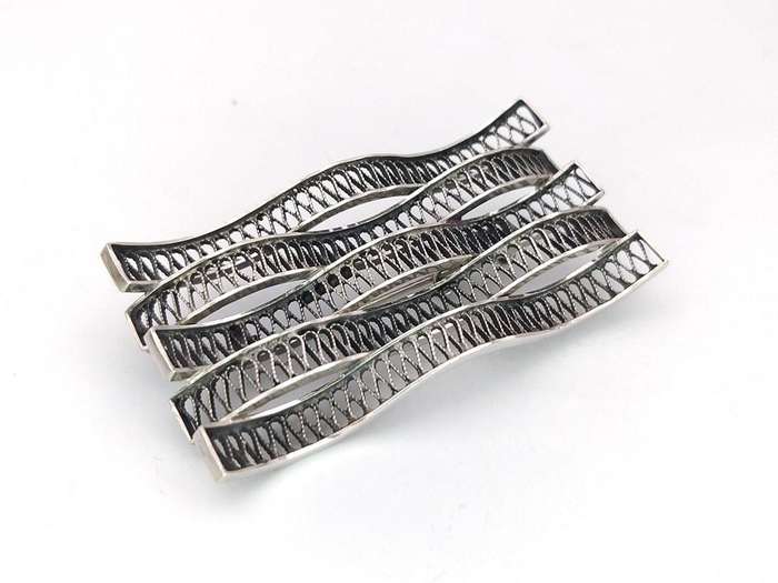 Sterling Silver Scandinavian wave brooch