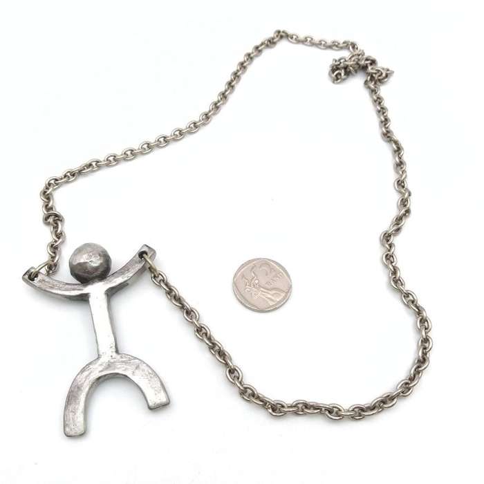 Danish Mid-Century Modern pewter necklace by Ander Andersen