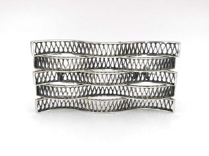 Sterling Silver Scandinavian wave brooch