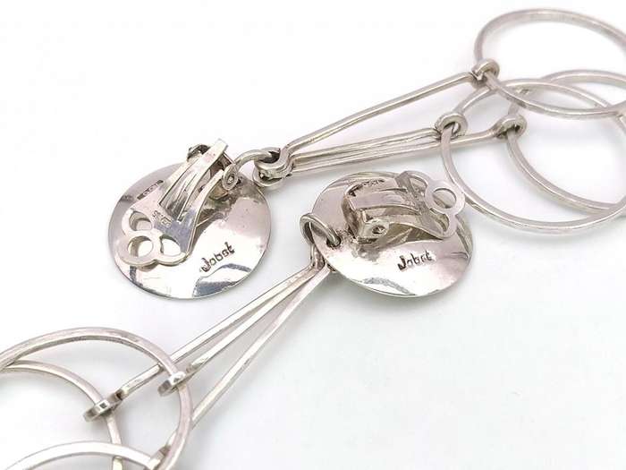 Mid-Century Modern sterling silver earrings by Kurt Jobst (renowned SA silversmith)