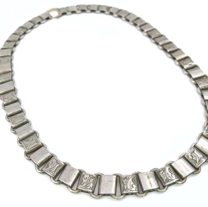 Antique book chain necklace