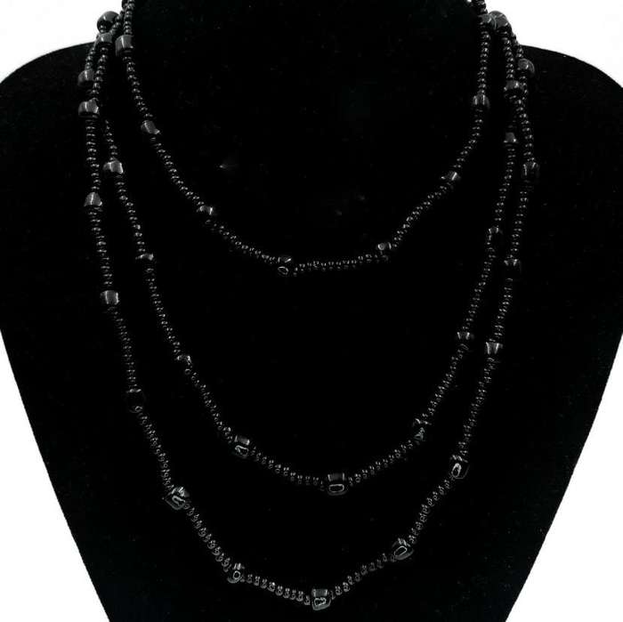 French jet Flapper style necklace