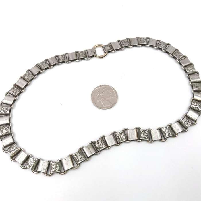Antique book chain necklace