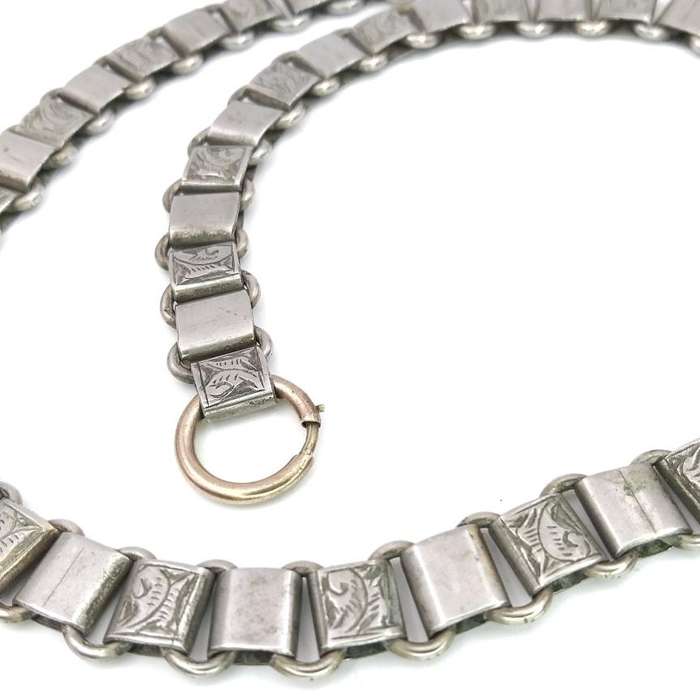 Antique book chain necklace