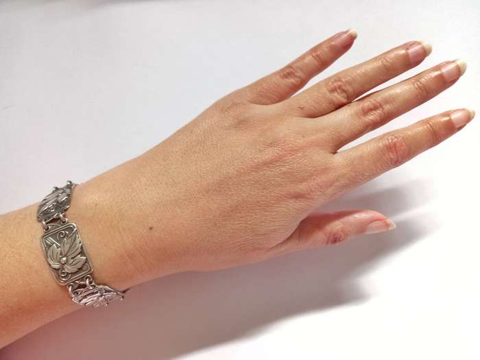 Sterling silver "Candida" panel bracelet