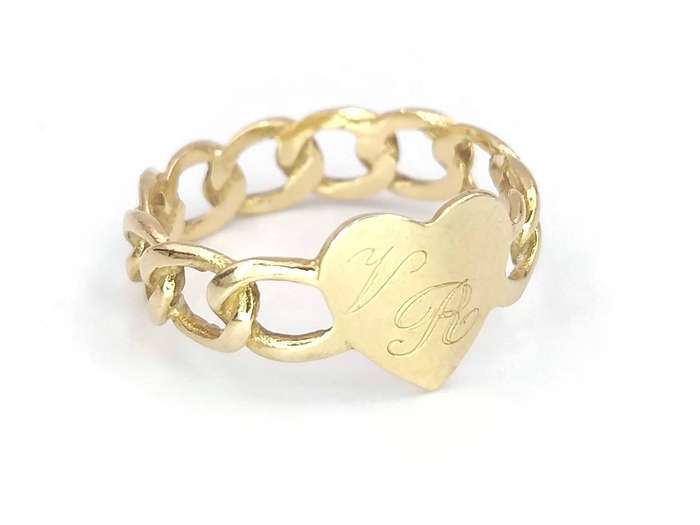 Vintage 9ct gold heart shaped ring