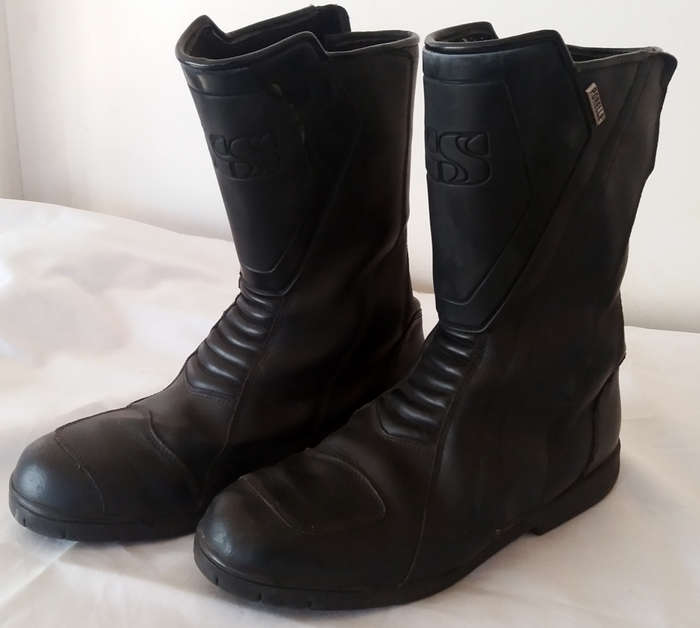 Porelle Walk & Ride bikers black leather boots - Mens
