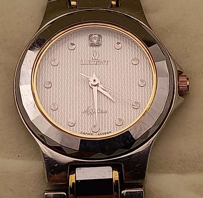 Pre-owned Ladies LUCENT Sapphire Quartz watch in Box -Working- 23kt Gold Plated