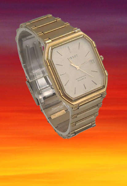 Vintage Mens Swiss Tissot Seastar FTB 356 Quartz Gold Tone watch Sapphire Glass.