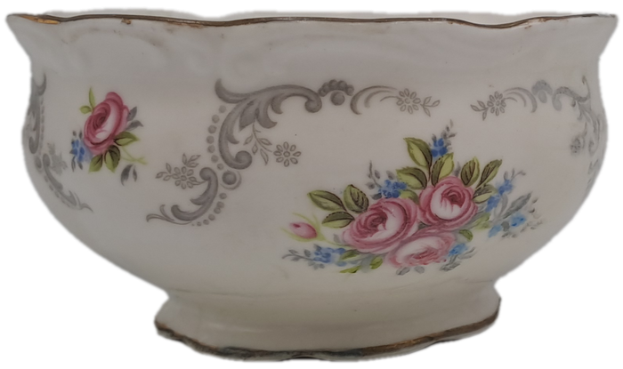 Vintage Royal Albert Tea TRANQUILLITY Tea Sugar Bowl -(BADLY CRACKED AND REPAIRED)