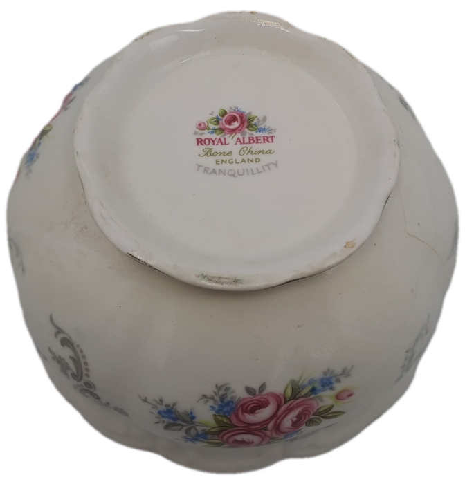 Vintage Royal Albert Tea TRANQUILLITY Tea Sugar Bowl -(BADLY CRACKED AND REPAIRED)