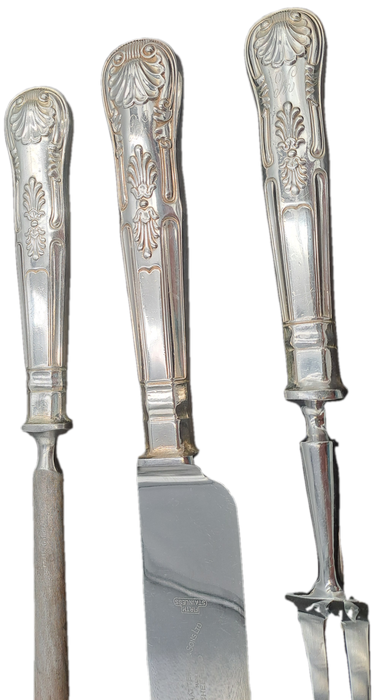 Antique John B.Chatterley & Sons Ltd. Carving Set - Kings Pattern -Firth Stainless-Sheffield England