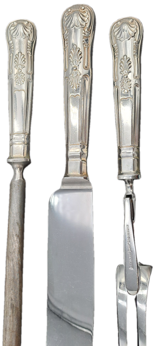 Antique John B.Chatterley & Sons Ltd. Carving Set - Kings Pattern -Firth Stainless-Sheffield England