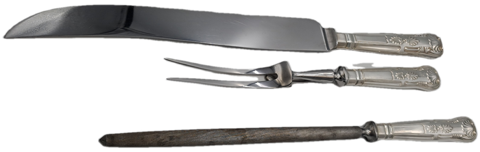 Antique John B.Chatterley & Sons Ltd. Carving Set - Kings Pattern -Firth Stainless-Sheffield England