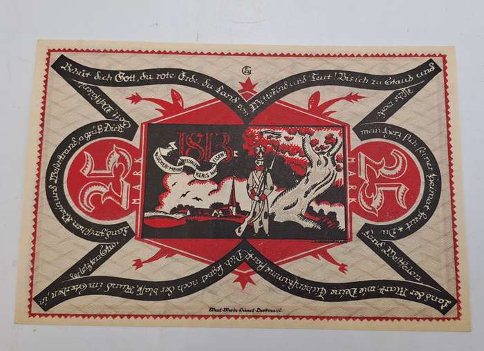 1922 German notgeld 25 MARK Districts of Dortmund and Hörde (Prussian province of Westphalia)
