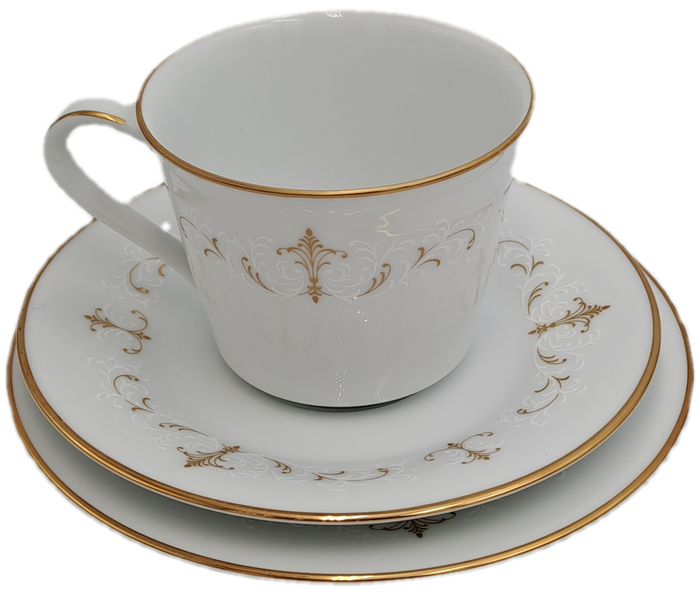 Vintage Noritake COURTNEY 6520 U.S. Design Pat.201508 Trio - Japan -(6 Available) as New