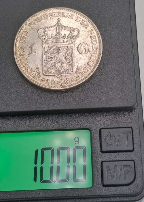 1939 Netherlands (SILVER) 1 Gulden - Wilhelmina
