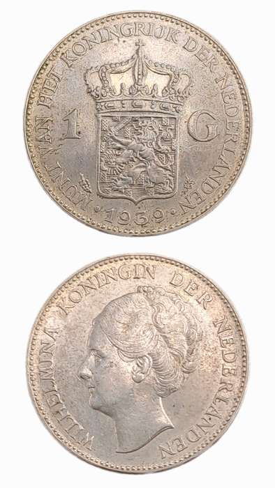 1939 Netherlands (SILVER) 1 Gulden - Wilhelmina