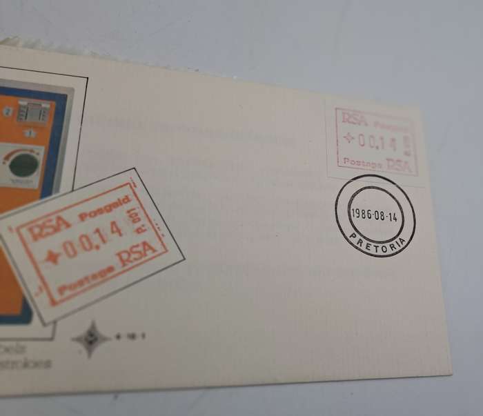 1986 ATM FDC + ATM Stamp of South Africa (1)  1986-2020. Mint -11 Available(Vending Machine Labels)